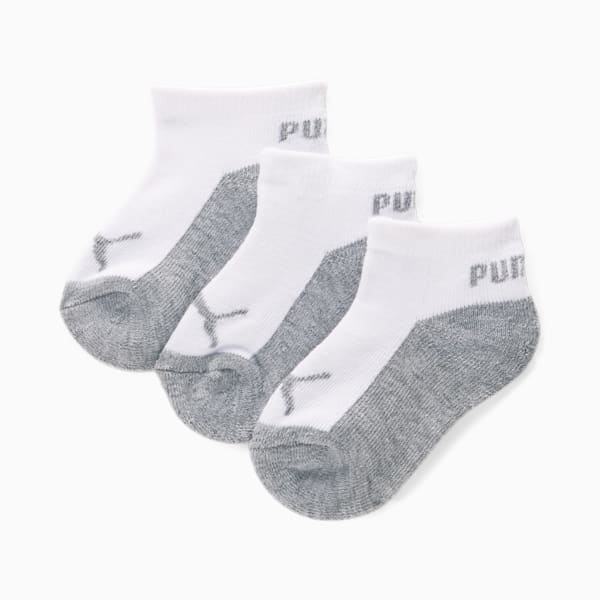 No Show Kids' Socks [6 Pack], WHITE / GREY, extralarge